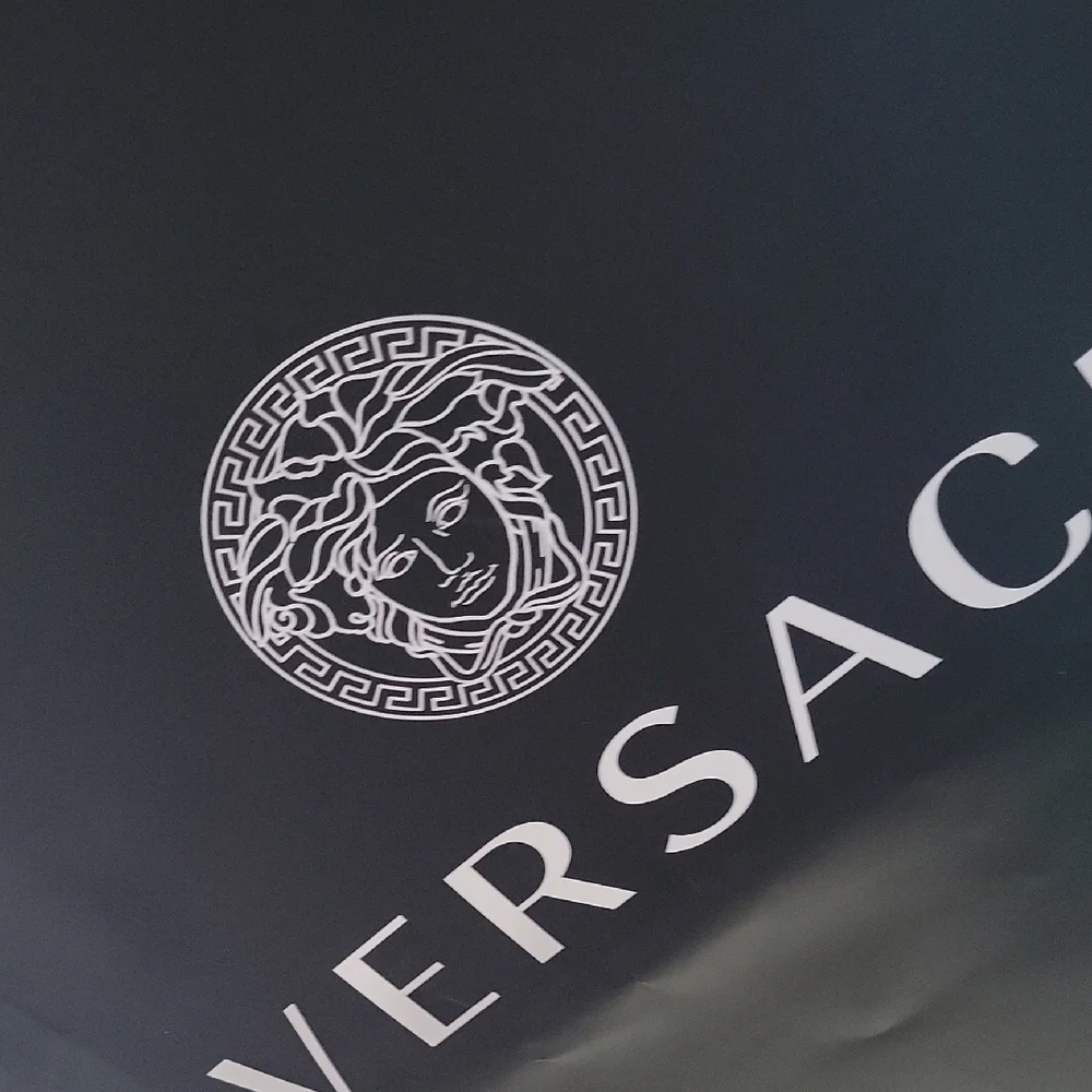 VERSACE Shopping Bag Black Silver Logo